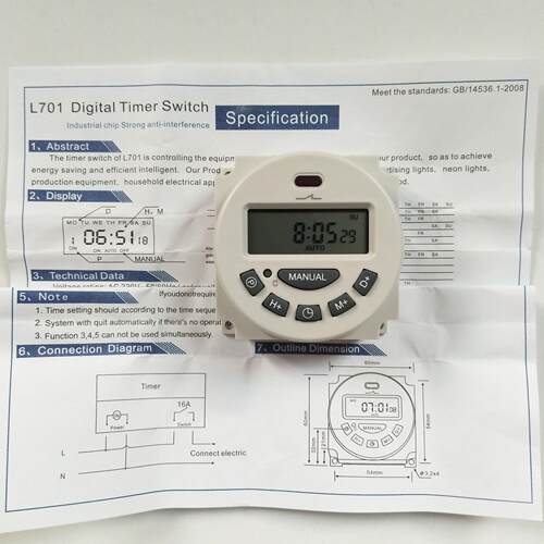 N101A同功能L701数显定时g器微L701电脑时控开关DliitaCTimer