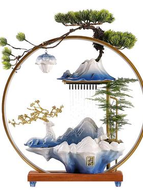 创意水财流水加湿器生财招摆件循环鹿WMI玄关客厅办公室乔迁开业