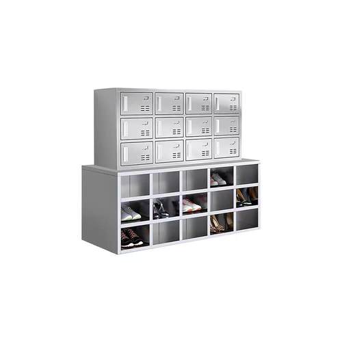 304不锈钢鞋柜无尘净化车间员工换鞋凳实验室可坐单双面多格鞋柜