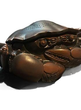 可紫NDT陶螃蟹过滤器茶漏一体养宠摆件茶茶滤过滤网茶隔斗茶台漏