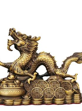 招财铜摆件生肖全铜客厅财玄黄关龙店铺招KXS办公室工艺品开业送