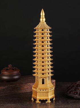 黄铜十三文SCT昌塔摆件办客公室厅书房书客厅装层饰工艺品摆桌件