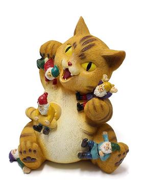 新款22634C日式猫咪矮人居摆装件创意树脂家庭小院动物饰品景观