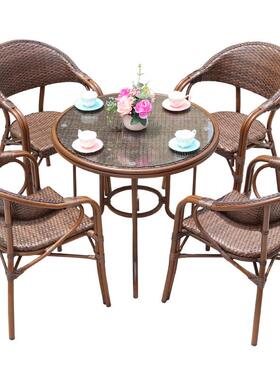 户编外休组闲藤编桌咖椅室外庭院花园啡厅tb-57391藤椅阳台合编织