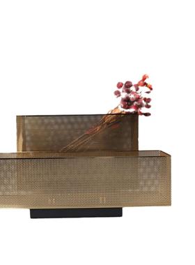 北欧金属金色多孔大花器样板房卧室客厅餐厅书房桌面工艺品摆件