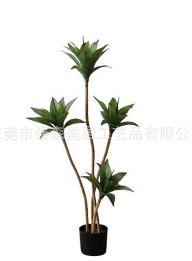 仿真睡莲北大型假橱绿植件室内客UCI厅窗欧落地装饰摆摆放龙舌兰