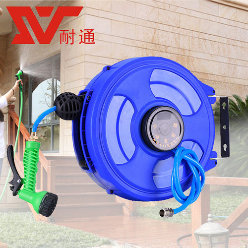 耐通自动收缩卷管器绕线盘10-20米洗车场专用水鼓泡沫鼓卷筒