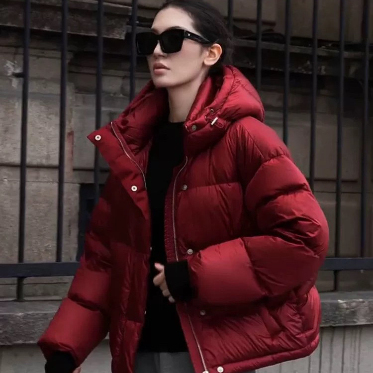 馨菲冬上新连帽宽松时尚百搭休闲保暖羽绒服外套YS1-5067