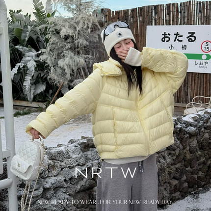 馨菲连帽排骨拉链舒适百搭休闲显瘦保暖羽绒服外套8805