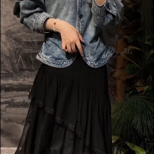 馨菲设计夏上新设计感小立领单排扣修身 显瘦牛仔外套J753