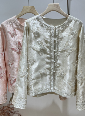 馨26年早春新中式重工蝴蝶刺绣国风短外套TDC-0378