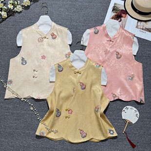 馨菲家2026春上新人丝绣花国风马甲YS2 G400