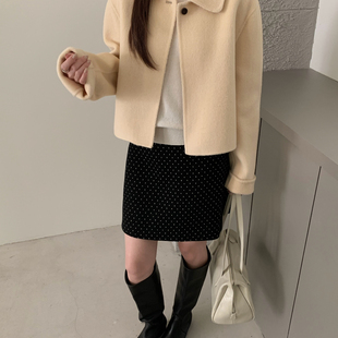 馨菲纯色羊毛外套（含100羊毛）羊毛外套(含100绵羊毛)Y258009