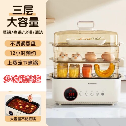 志高多功能电蒸锅家用蒸馒头笼双