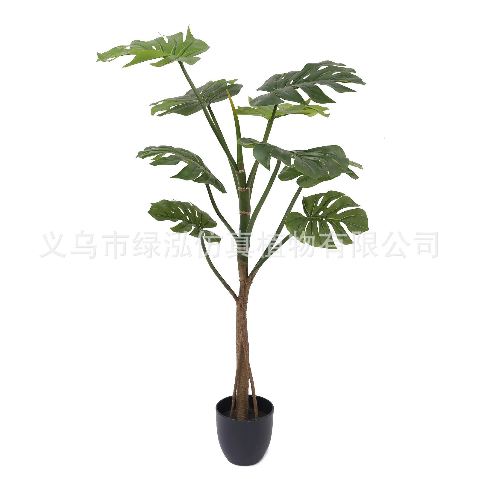 仿真龟背树开口笑龟背竹仿真绿植盆栽仿真龟背树落地家居造景装饰