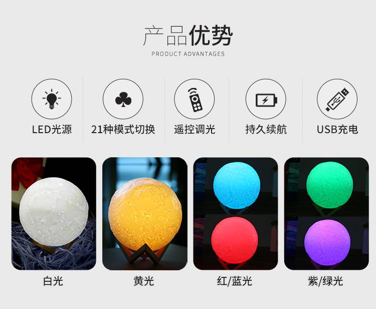 3d月球灯配件电路板PCBA灯芯遥控触摸开关16色可调光配件控制线路