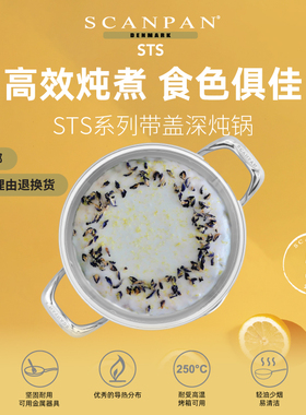 丹麦scanpan不锈钢汤锅家用炖锅带盖深炖锅深汤锅STS系列煲汤锅具