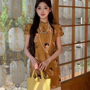 国风印花短袖 气质旗袍女 新中式 时尚 新款 衬衫 加大码 2025夏季