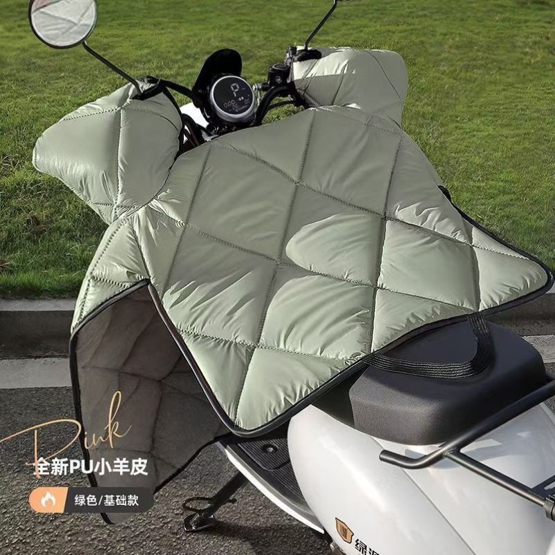 2025新款电动车挡风被冬季加绒加厚护肩防风罩电瓶摩托车双面防水