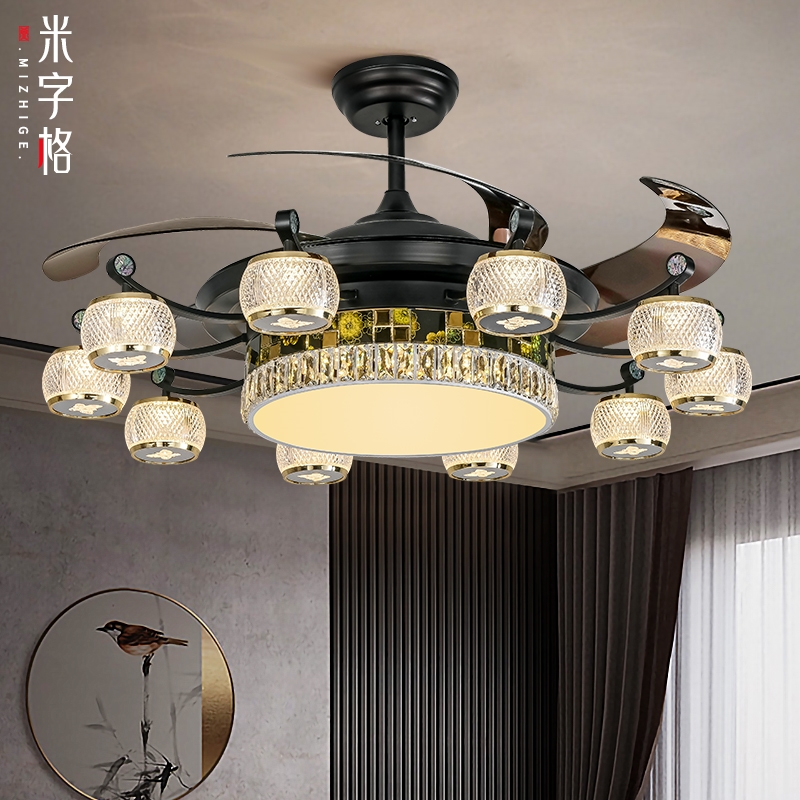 新中式客厅吊灯2025新款风扇灯广