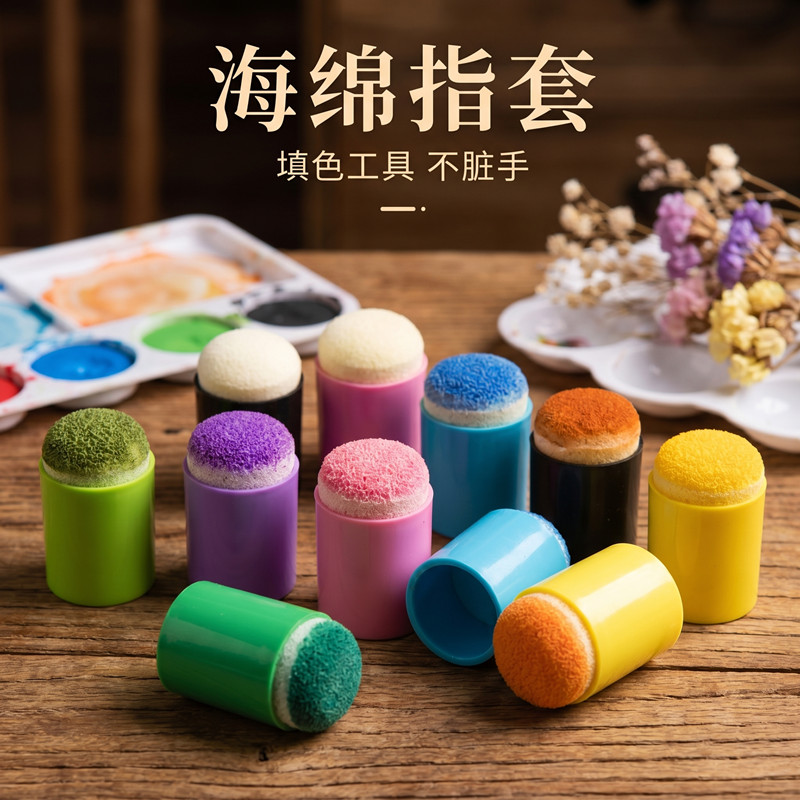 海绵指套面部彩绘晕染印章