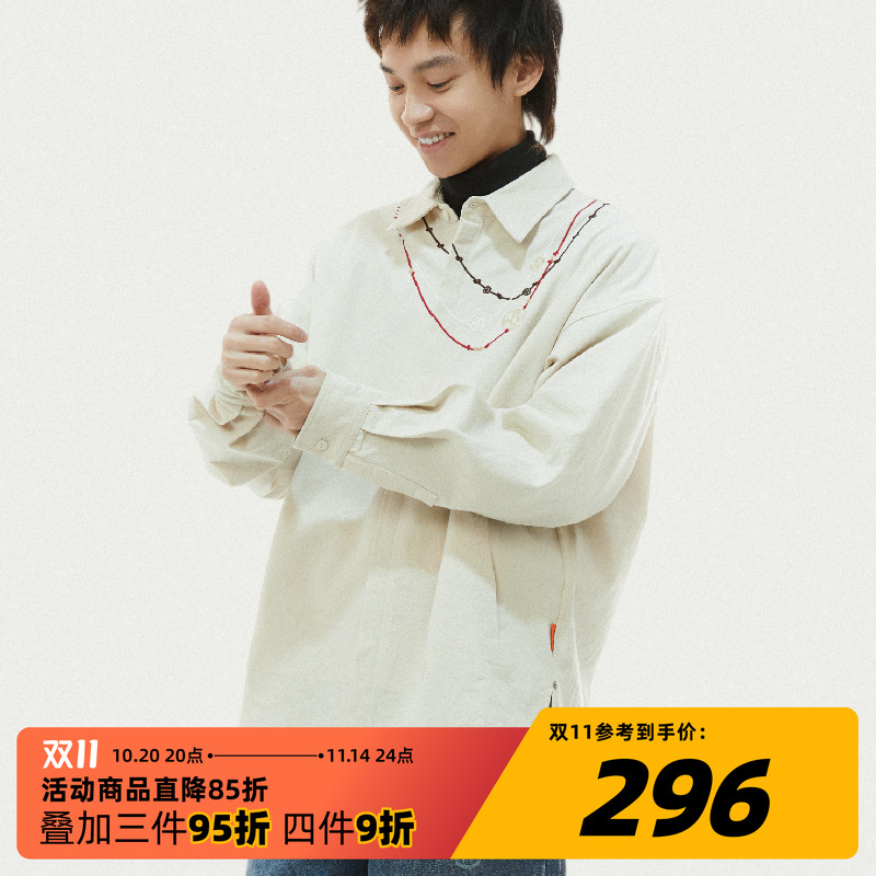 吉考斯工业中国结刺绣衬衫薄外套