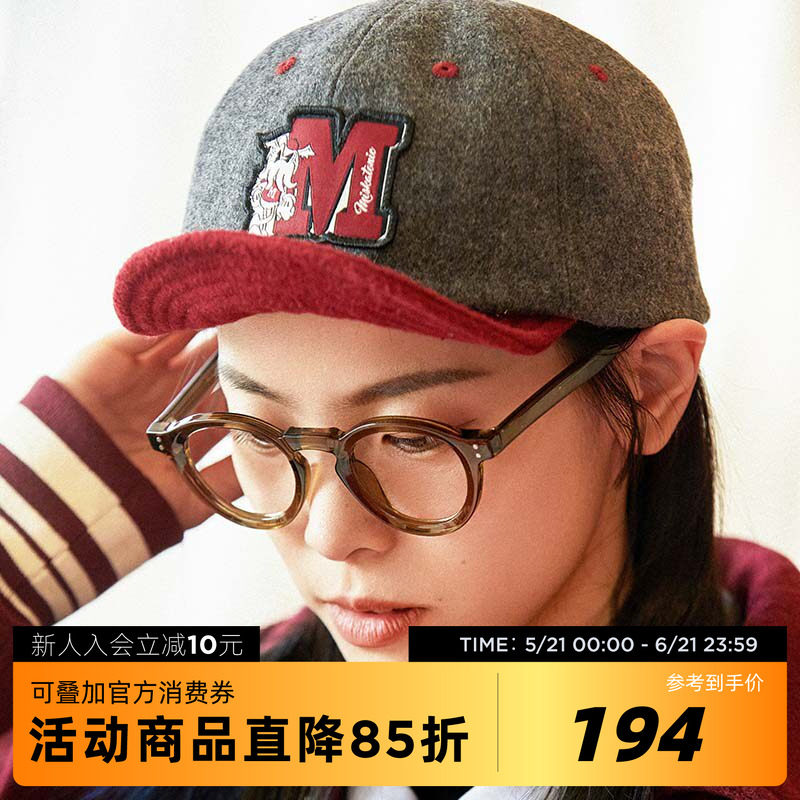 吉考斯工业克苏鲁系列男女鸭舌帽学院风棒球帽卡通绣章羊毛呢帽子