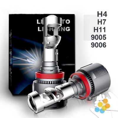 汽车LED前照灯聚光小透镜H4H7激光灯泡远近光500W灯泡12V24V通用