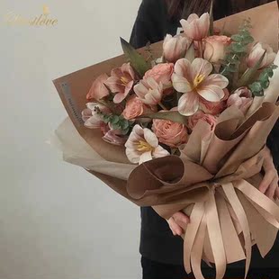 进口午夜蓝布朗尼郁金香花束上海同城鲜花速递闺蜜生日送花女朋友