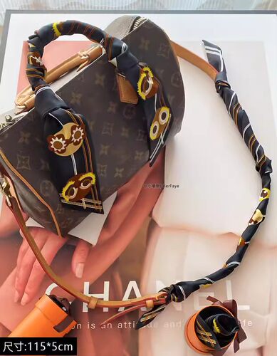 LVΒT长条窄丝巾包包缠带绑手提包手柄丝带围巾绑包speedy30飘带