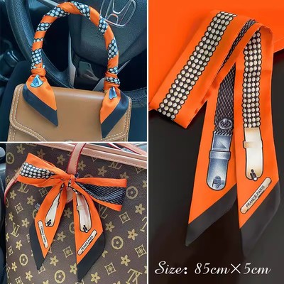 LVΒT手提包系配饰绑包手柄丝巾缠包带长条细窄丝带nano装饰飘带