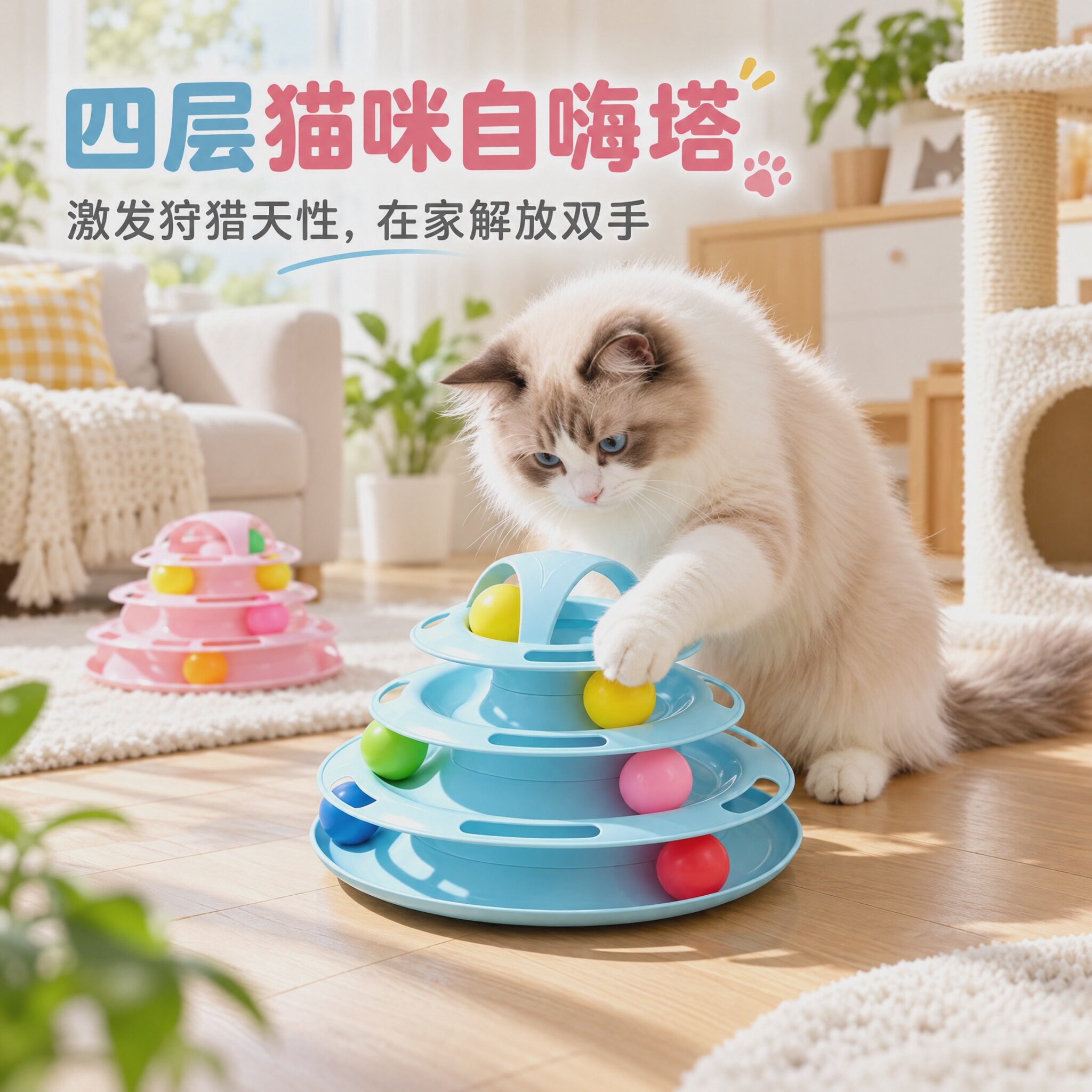 猫玩具自嗨解闷逗猫棒宠物猫咪转盘球老鼠的神器小猫幼猫用品大全