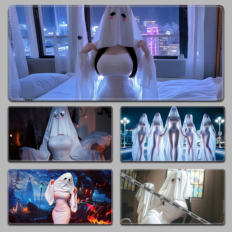 幽灵娘鼠标垫男生家用桌布超大号电竞游戏加厚桌垫防滑可水洗定制