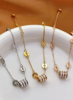 ins欧美女网红金色不掉色18K手链爆款钛钢小蛮腰手环手环流行饰品