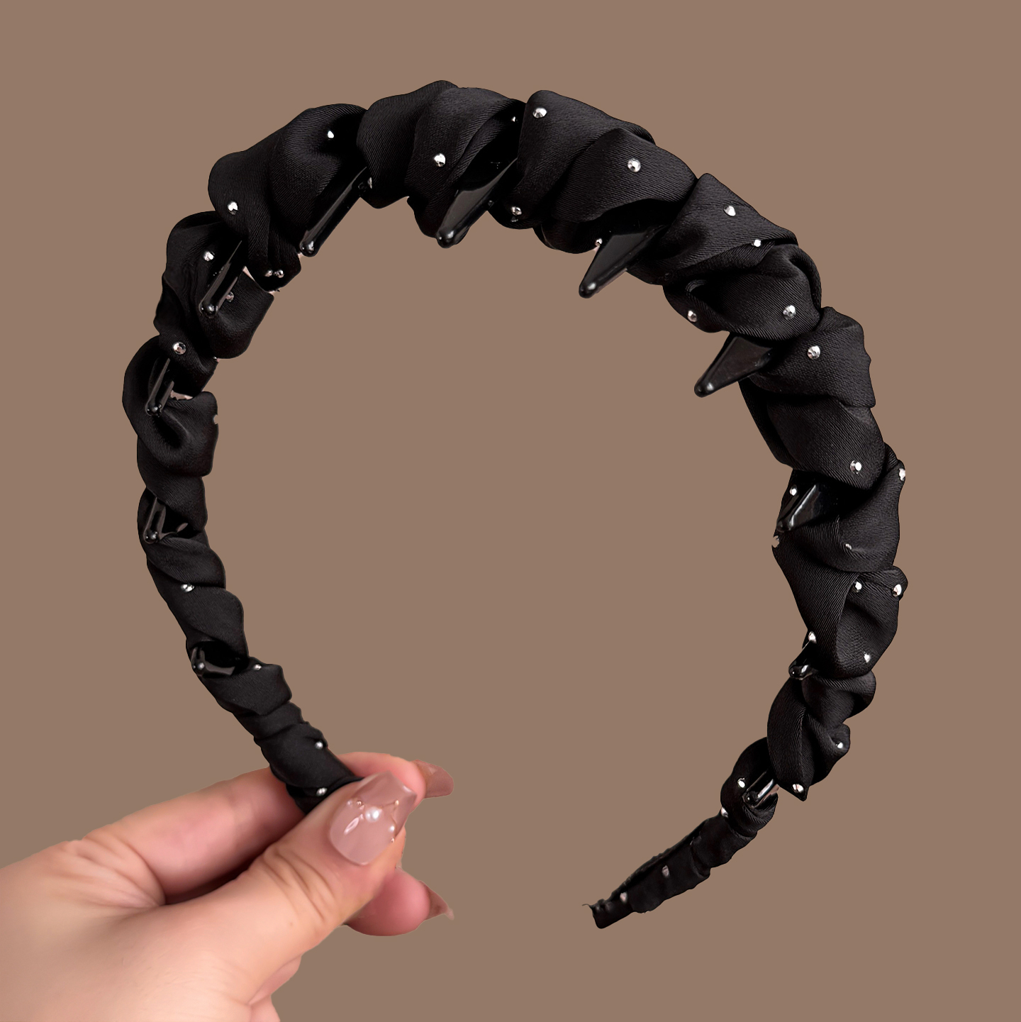 高级感满天星发箍女2025新款带齿防滑高颅顶头箍压发褶皱洗脸发卡