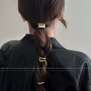 韩系饰品金属色马尾扣扎头发低马尾固定神器精致束发扣简约头饰女