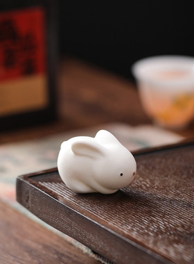 可爱小兔子摆件迷你陶瓷造景花盆微景观动物情侣送礼家居装饰品