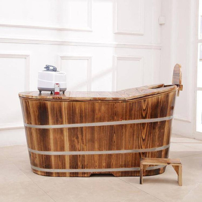 香柏木泡澡木桶内凳靠椅浴缸折叠靠椅凳子实木洗澡盆沐浴桶靠背。