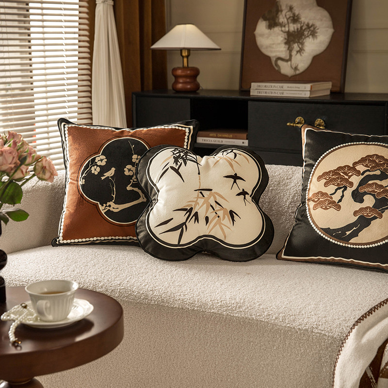 喜即新中式抱枕套客厅靠垫中古床头靠枕护腰枕含芯靠背垫四时雅韵,居家布艺,靠垫/抱枕,淘宝优惠券,粉丝福利购,淘宝优惠卷