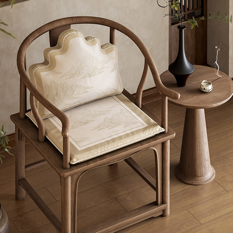 喜即中式侘寂风椅垫实木餐椅坐垫子家用防滑椅子凳垫屁垫静庭山水,居家布艺,椅垫,淘宝优惠券,粉丝福利购,淘宝优惠卷