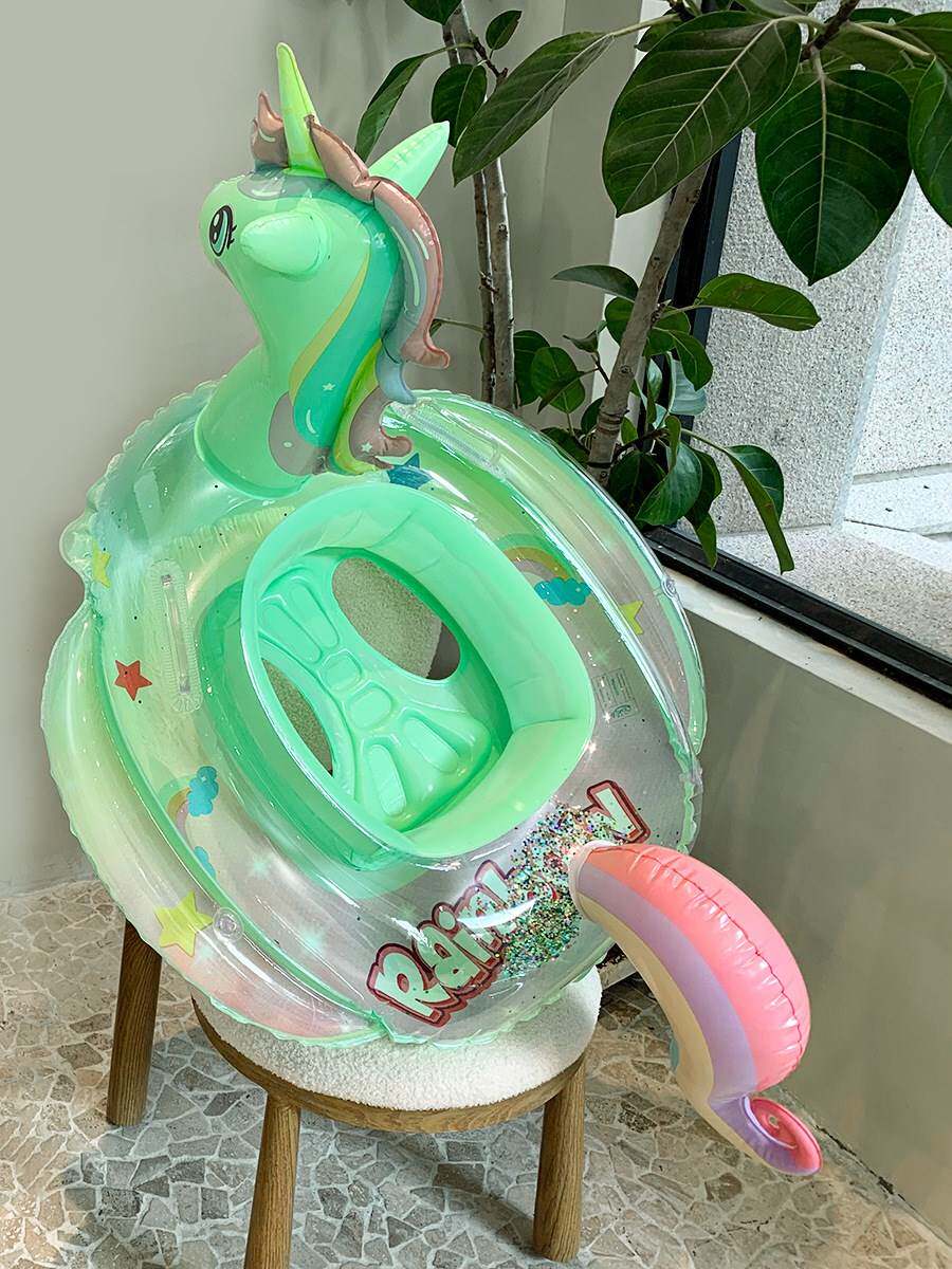 儿童游泳圈女童宝宝公主座圈可爱卡通独角兽女孩小童游泳装备坐骑