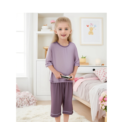 优可丝撞色柔糯春夏七分家居套