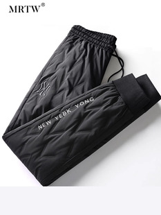 90白鸭绒正品 时尚 冬季 韩版 外穿 加厚羽绒裤 字母刺绣保暖休闲裤 男士