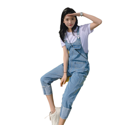 背带裤套装女春夏韩版宽松夏薄款