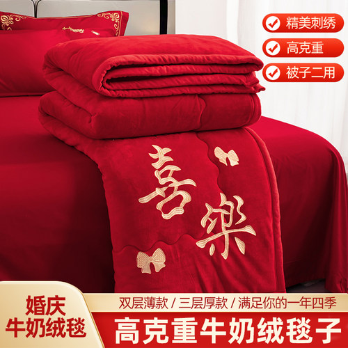 梦菲凡四季款牛奶绒毛毯