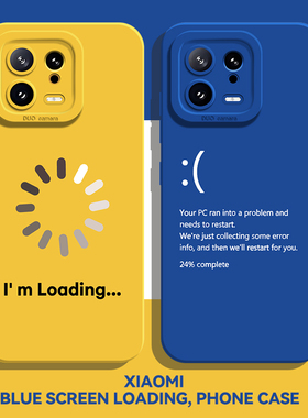 打工人蓝屏手机壳适用小米17promax/15ultra趣味14搞怪13上班12红米k80k70E/k60至尊版k50/k40s/k90/note11/9