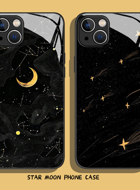 星星月亮手机壳适用小米15情侣14ultra黑色13pro高级感12/11红米k80k70k60至尊版k50k40k90男note17/turbo4/3