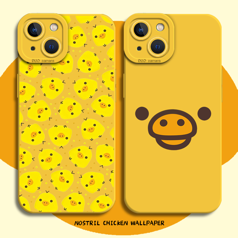 适用苹果17手机壳iphone16promax鼻孔鸡15plus卡通14pro可爱13mini小鸡12新款11黄色8p小黄鸡7创意xs硅胶xr/x