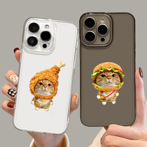 炸鸡汉堡小猫手机壳趣味