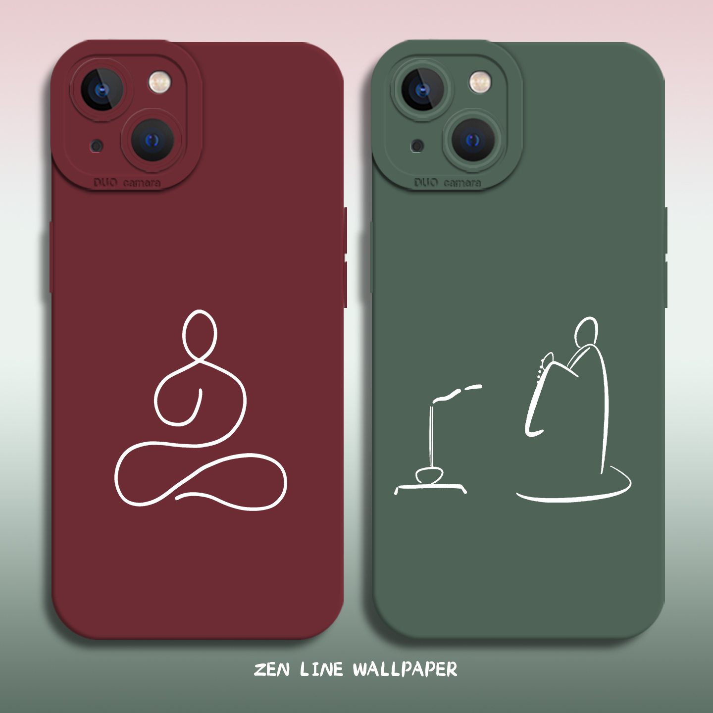 适用一加iqoo手机壳佛系线条